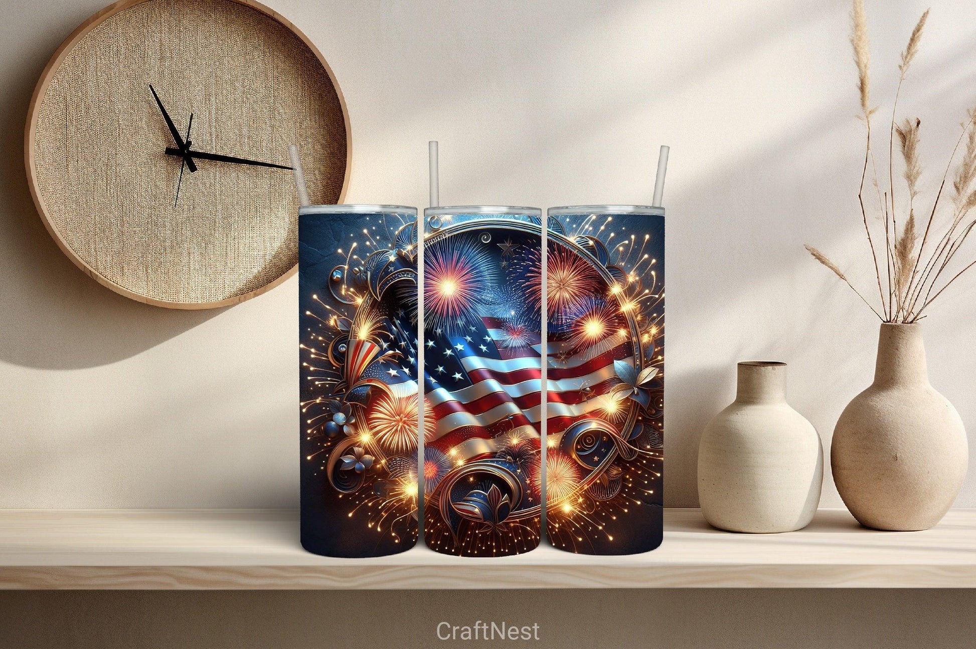 4th of July Tumbler Wrap Bundle 100 - CraftNest - Digital Crafting and Art