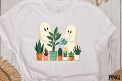 Cartoon Ghosts Watering Plants Clipart Bundle - CraftNest - Digital Crafting and Art