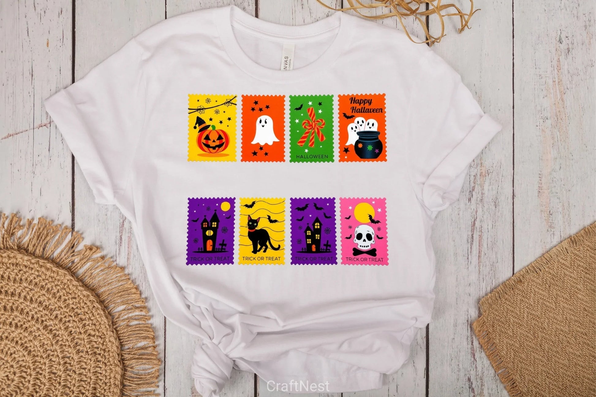 Halloween Icons Postage Stamps Clipart Bundle - CraftNest - Digital Crafting and Art