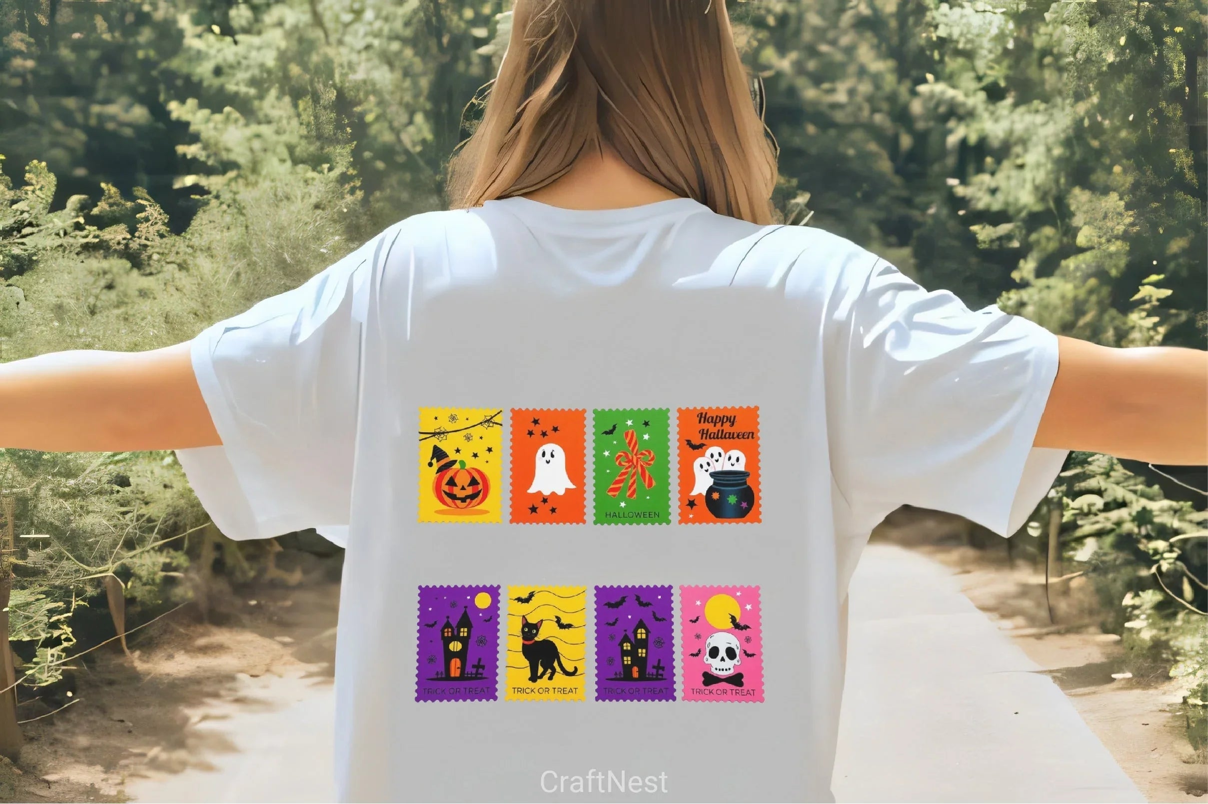 Halloween Icons Postage Stamps Clipart Bundle - CraftNest - Digital Crafting and Art