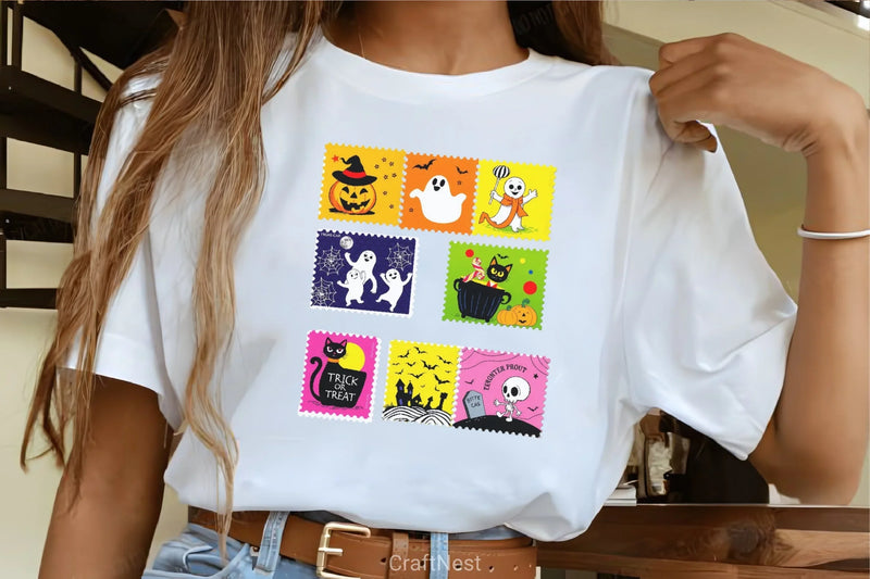 Halloween Stamps: Ghosts, Pumpkins & Black Cat Clipart Bundle - CraftNest - Digital Crafting and Art