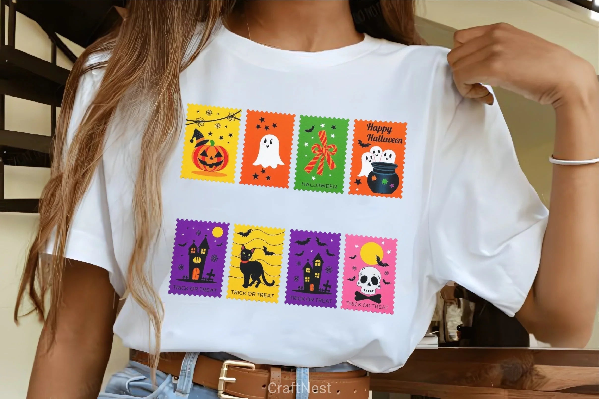 Halloween Icons Postage Stamps Clipart Bundle - CraftNest - Digital Crafting and Art