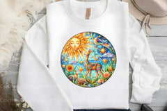 Round Stained Glass Animals Summer Clipart Bundle - CraftNest - Digital Crafting and Art