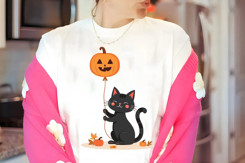 Black Cat with Jack O Lantern Balloon Clipart Bundle - CraftNest - Digital Crafting and Art