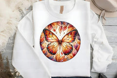 Round Butterfly Stained Glass Clipart Bundle - CraftNest - Digital Crafting and Art