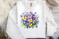 Spring Viola Flowers Clipart Bundle - CraftNest - Digital Crafting and Art