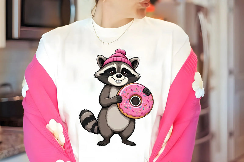 Cartoon Raccoon Donut Clipart Bundle - CraftNest - Digital Crafting and Art