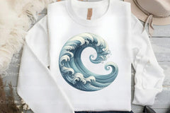 Vintage Ocean Waves Clipart Bundle 2 - CraftNest - Digital Crafting and Art