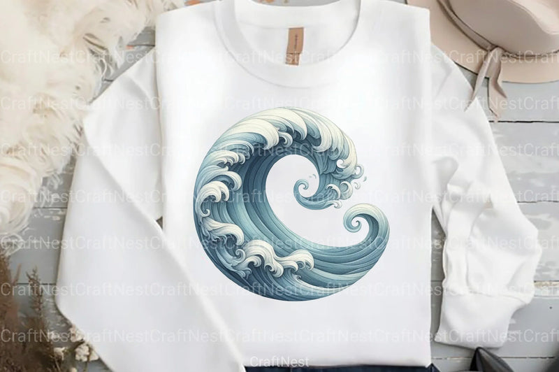 Vintage Ocean Waves Clipart Bundle 2 - CraftNest - Digital Crafting and Art