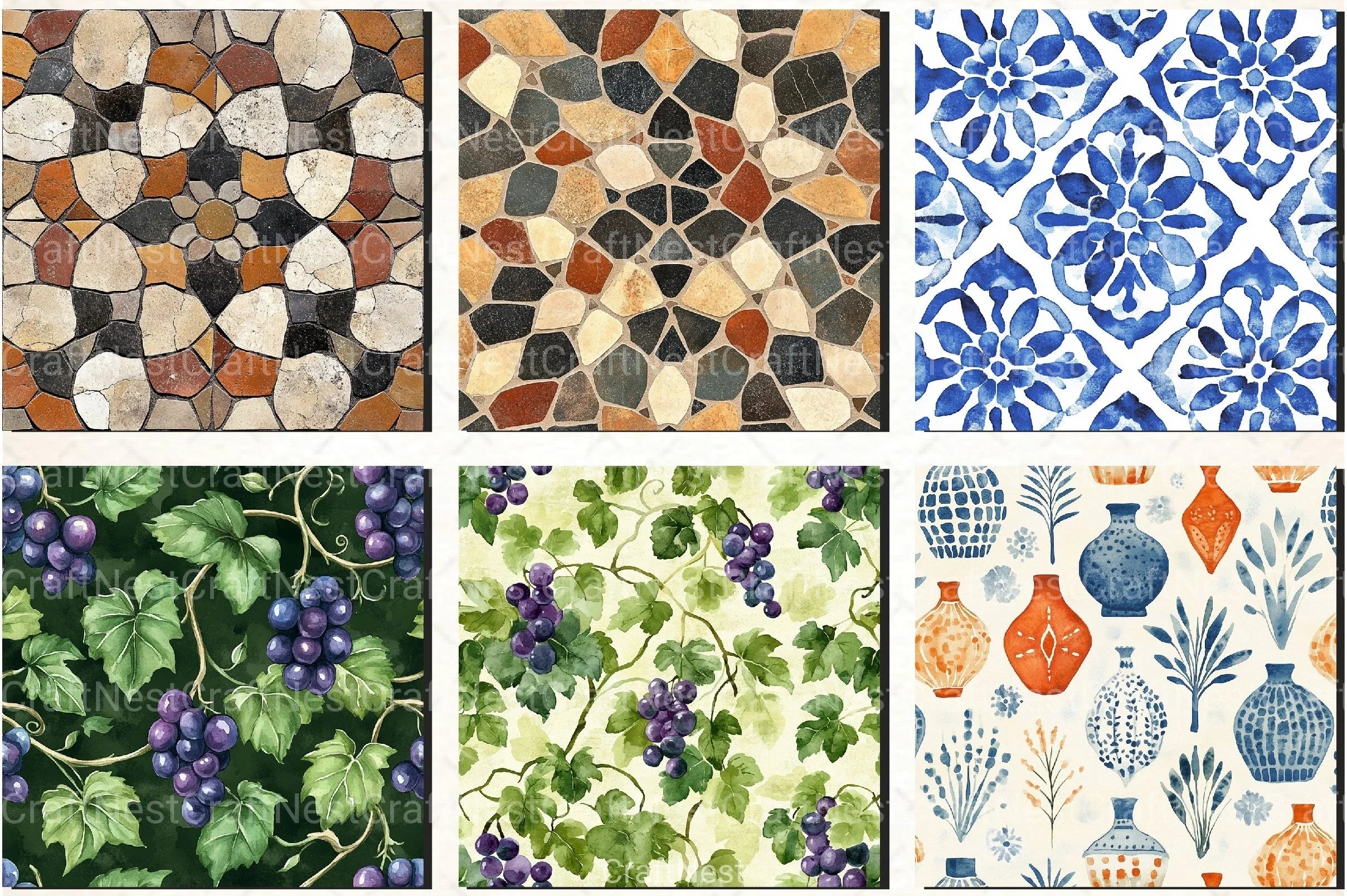 Handmade Mediterranean Patterns Clipart Bundle - CraftNest - Digital Crafting and Art