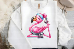 Cute Cartoon Sporty Flamingos Clipart Bundle 2 - CraftNest - Digital Crafting and Art