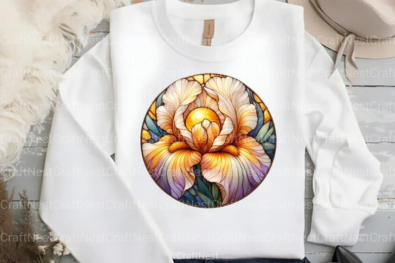 Round Flower Stained Glass Clipart Bundle - CraftNest - Digital Crafting and Art