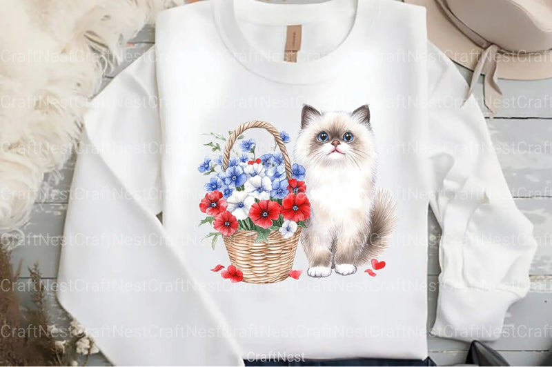 Cute Cat 4th of July Clipart Bundle - CraftNest - Digital Crafting and Art