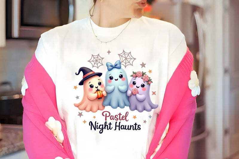 Pastel Kawaii Halloween Ghosts Clipart Bundle - CraftNest - Digital Crafting and Art