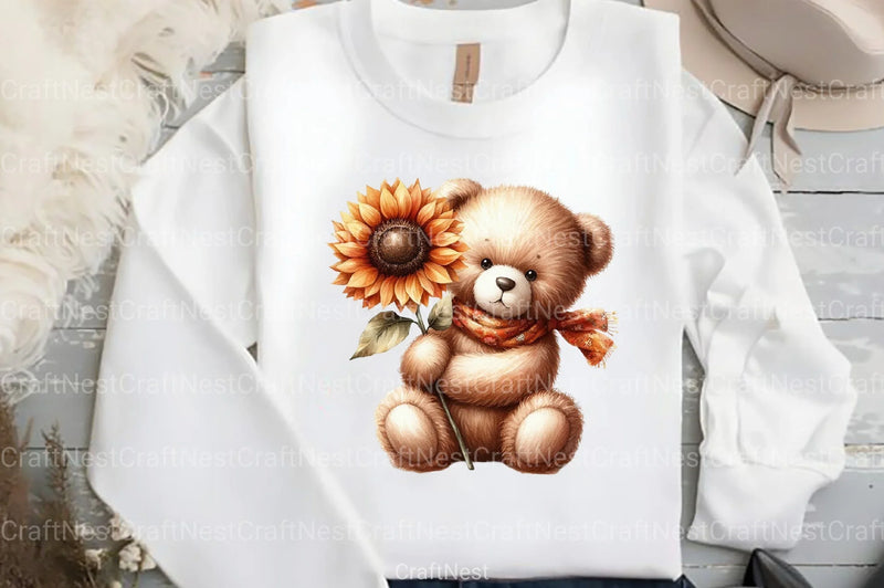 Nursery Teddy Bear Boho Clipart Bundle - CraftNest - Digital Crafting and Art