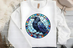 Round Raven Stained Glass Clipart Bundle - CraftNest - Digital Crafting and Art