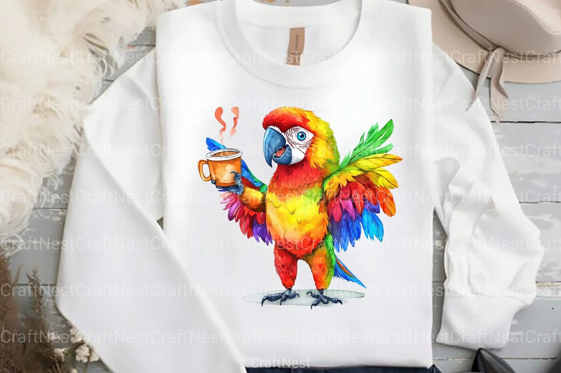 Funny Cartoon Caffeinated Bird Clipart Bundle - CraftNest - Digital Crafting and Art