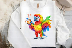 Funny Cartoon Caffeinated Bird Clipart Bundle - CraftNest - Digital Crafting and Art