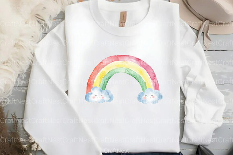 Cute Pastel Boho Rainbow Clipart Bundle - CraftNest - Digital Crafting and Art