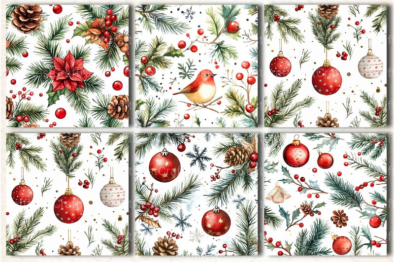 Christmas Seamless Patterns Digital Paper - CraftNest - Digital Crafting and Art