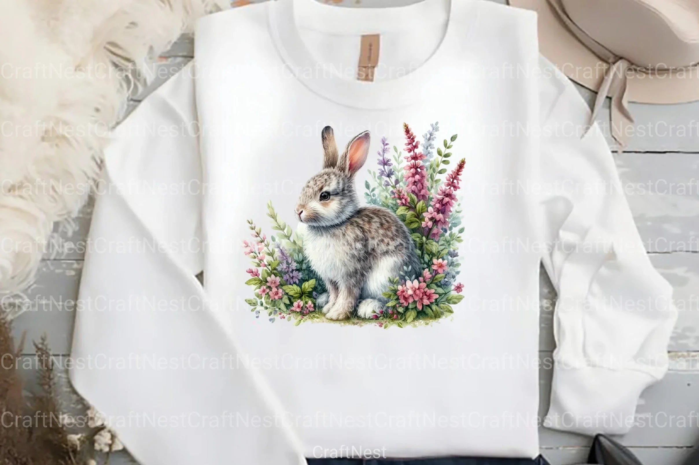 Woodland Animals with Flowers Clipart Bundle - CraftNest - Digital Crafting and Art