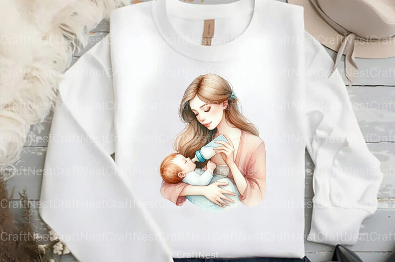 Mom & Baby Illustrations Clipart Bundle 1 - CraftNest - Digital Crafting and Art