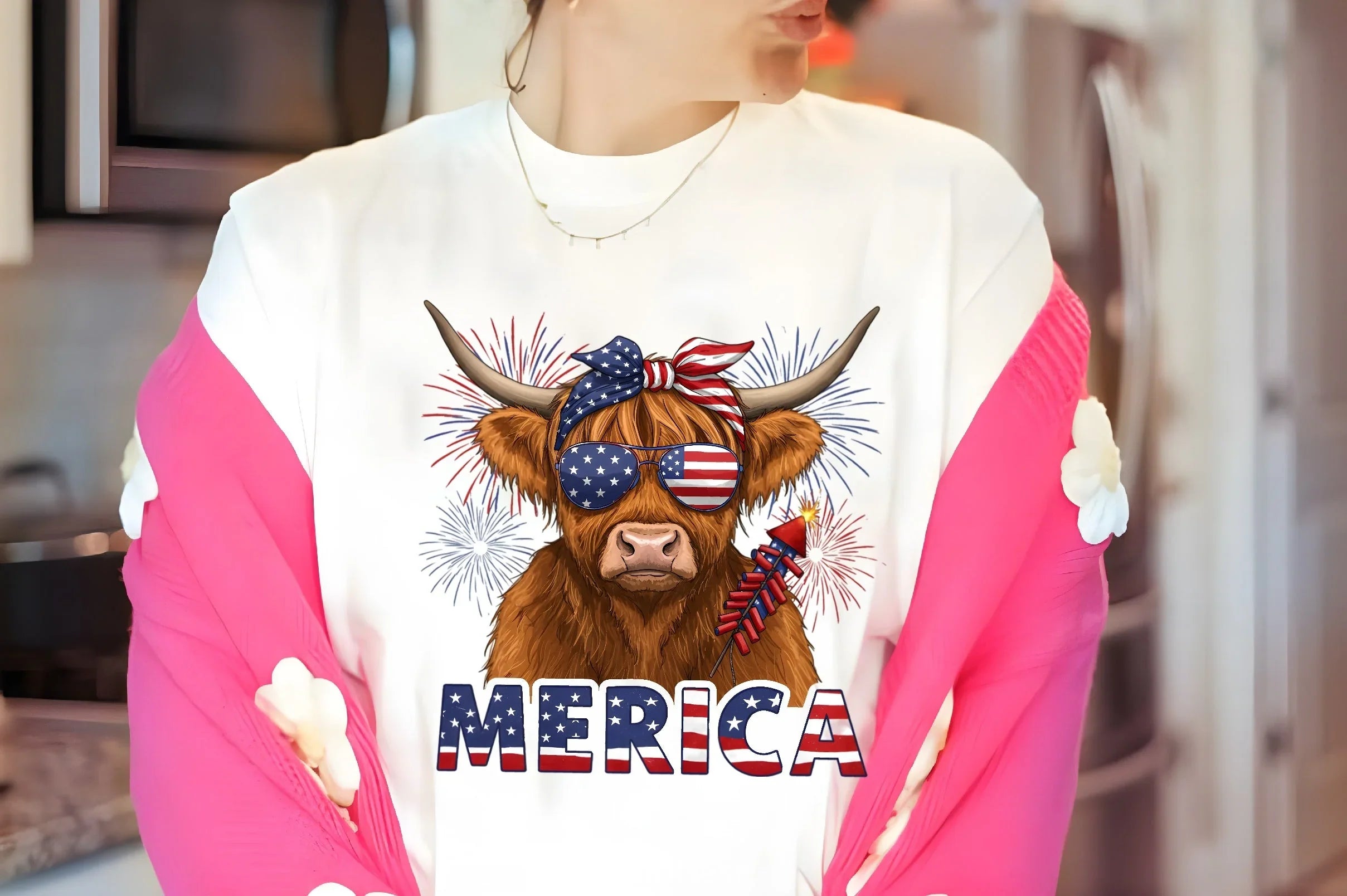 July 4th Highland Cow Clipart Bundle - CraftNest - Digital Crafting and Art