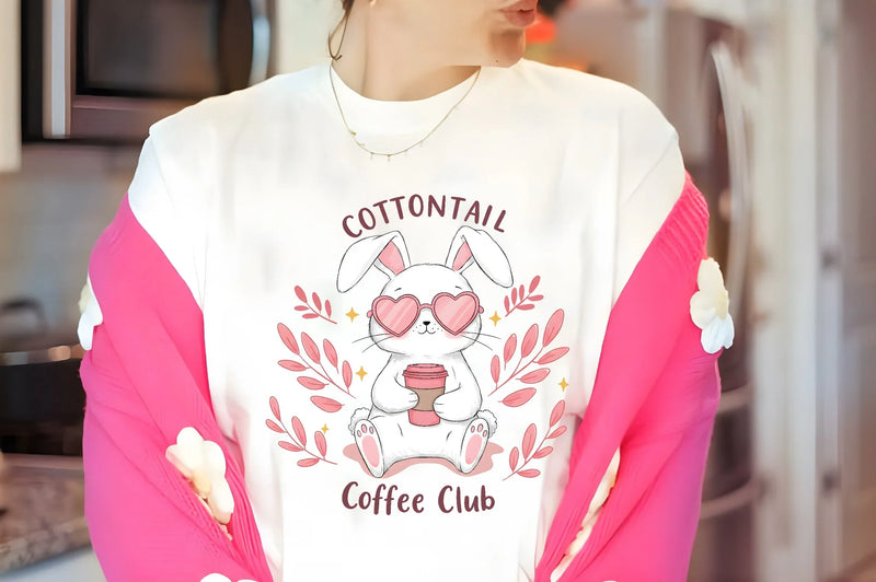 Retro Easter Bunny Iced Coffee Clipart - CraftNest - Digital Crafting and Art