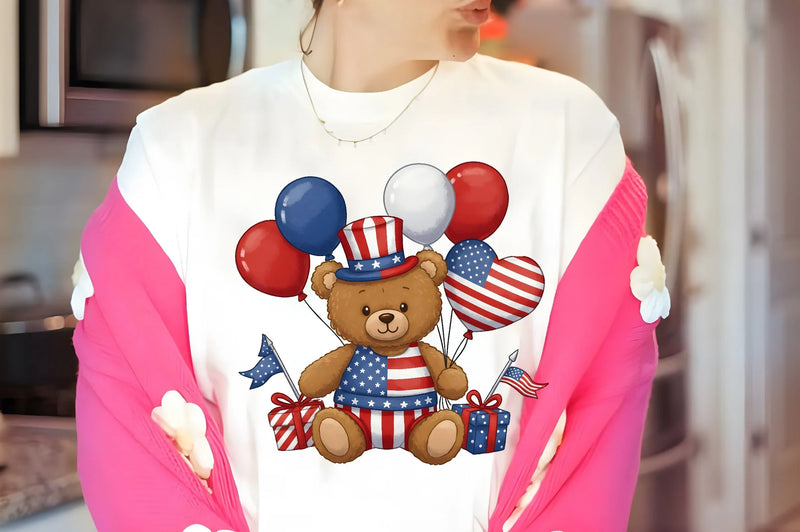 4th July Teddy Bear Clipart Bundle - CraftNest - Digital Crafting and Art