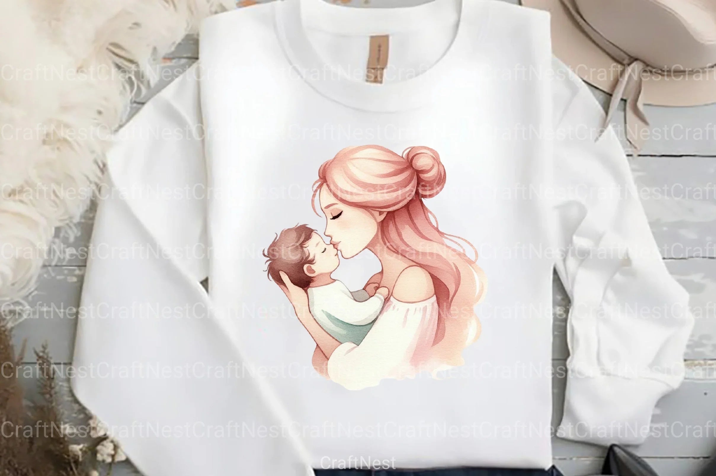 Pastel Mother's & Child Clipart Bundle 90 - CraftNest - Digital Crafting and Art