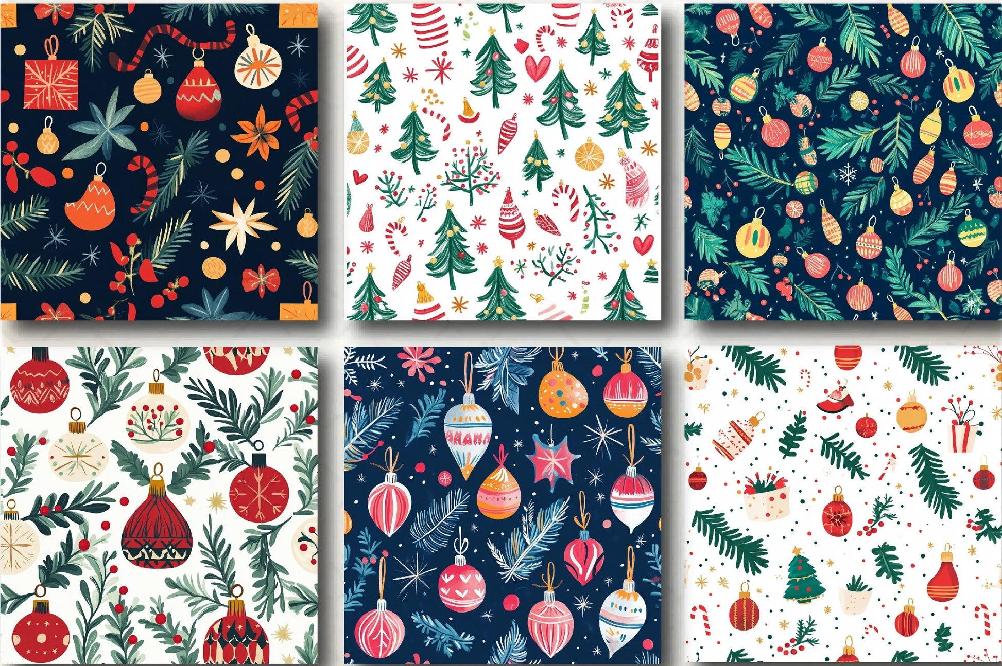 Merry & Bright Christmas Patterns Clipart Bundle - CraftNest - Digital Crafting and Art