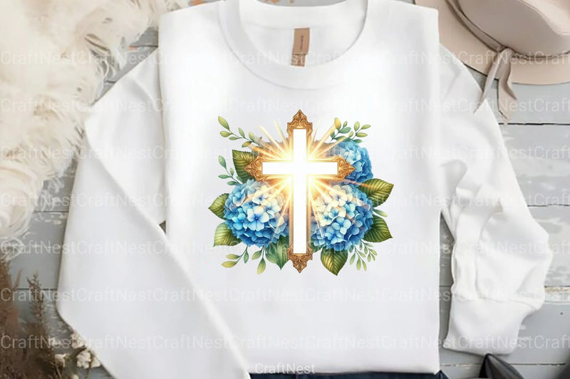 Cross Religious Floral Clipart Bundle 1 - CraftNest - Digital Crafting and Art