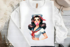 Retro Girl Blowing Bubblegum Clipart Bundle - CraftNest - Digital Crafting and Art