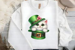 St. Patrick's Day Cat Peeking Hat Clipart Bundle - CraftNest - Digital Crafting and Art