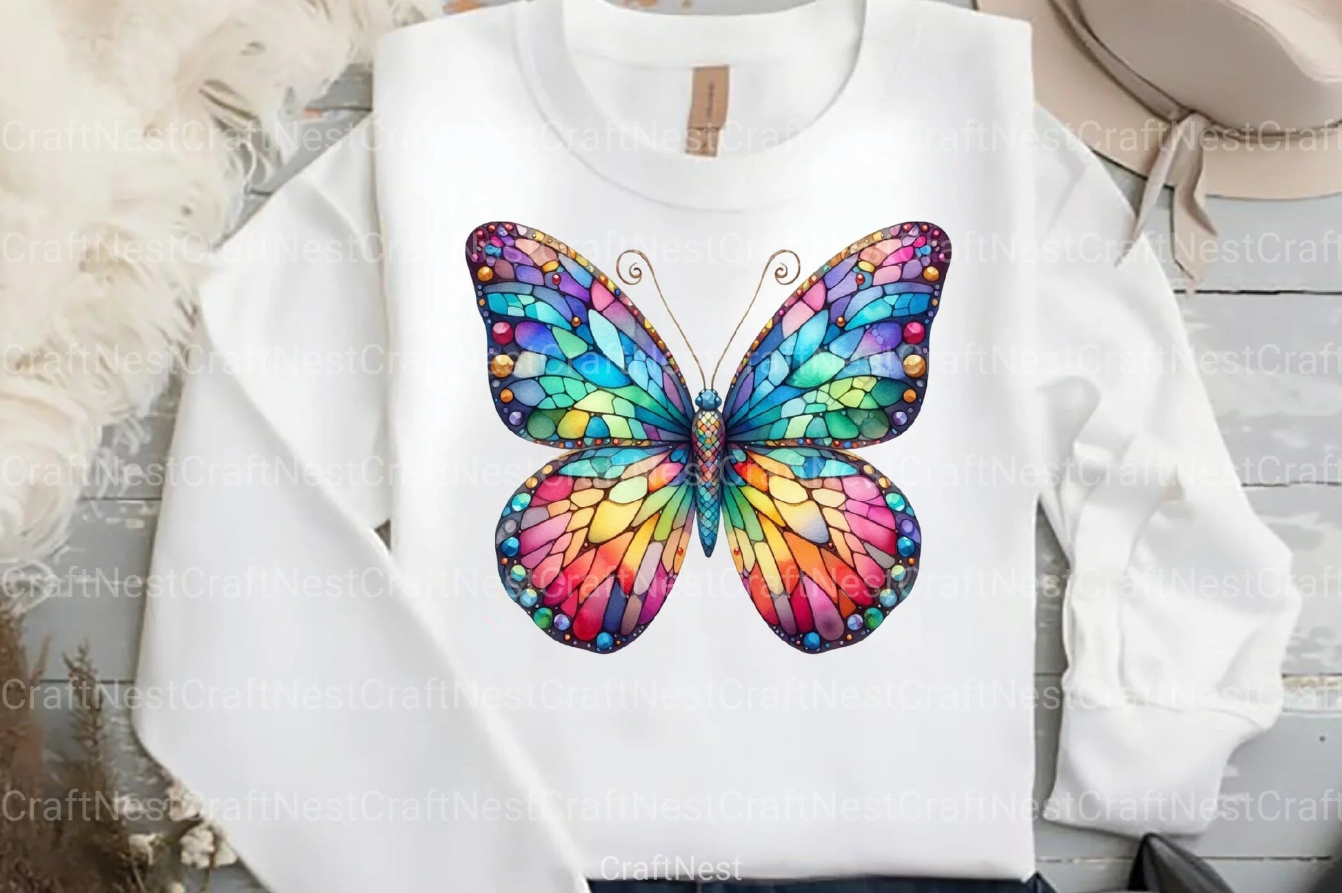 Mosaic Butterfly Clipart Bundle - CraftNest - Digital Crafting and Art