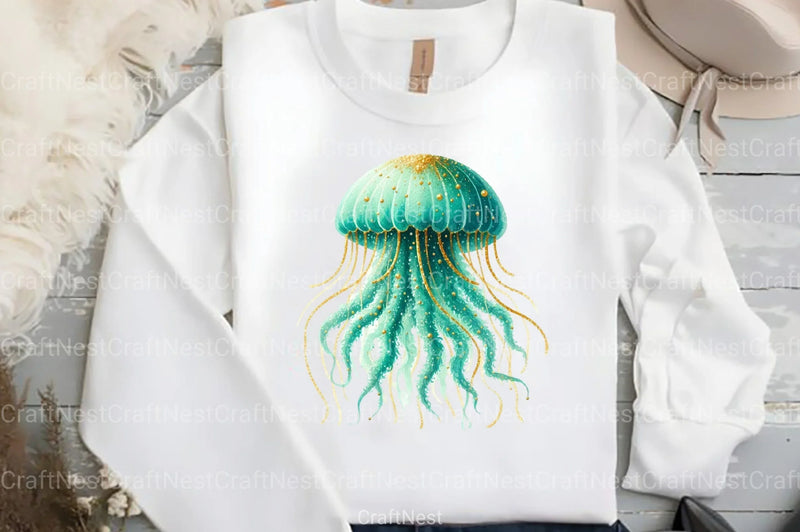 Gold & Teal Nautical Clipart Bundle - CraftNest - Digital Crafting and Art