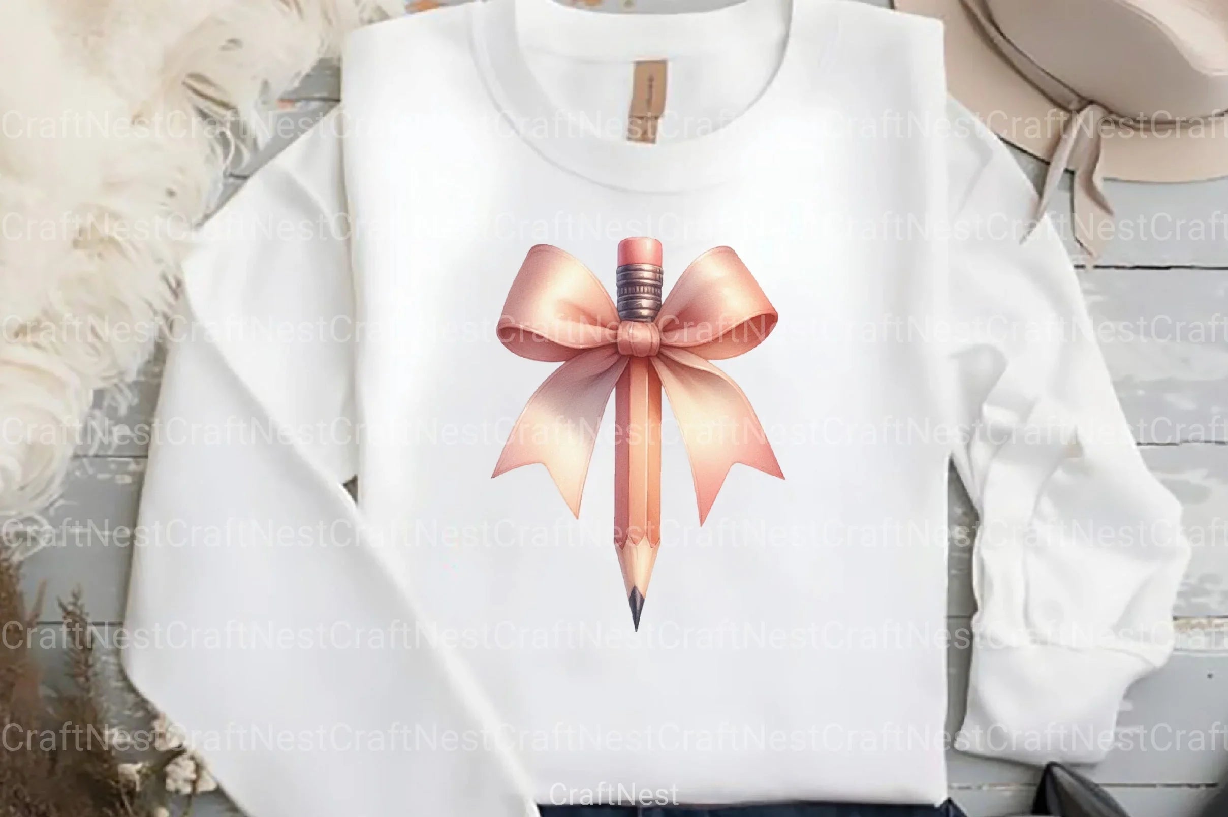 Pencil with Bow Back to School Clipart Bundle - CraftNest - Digital Crafting and Art