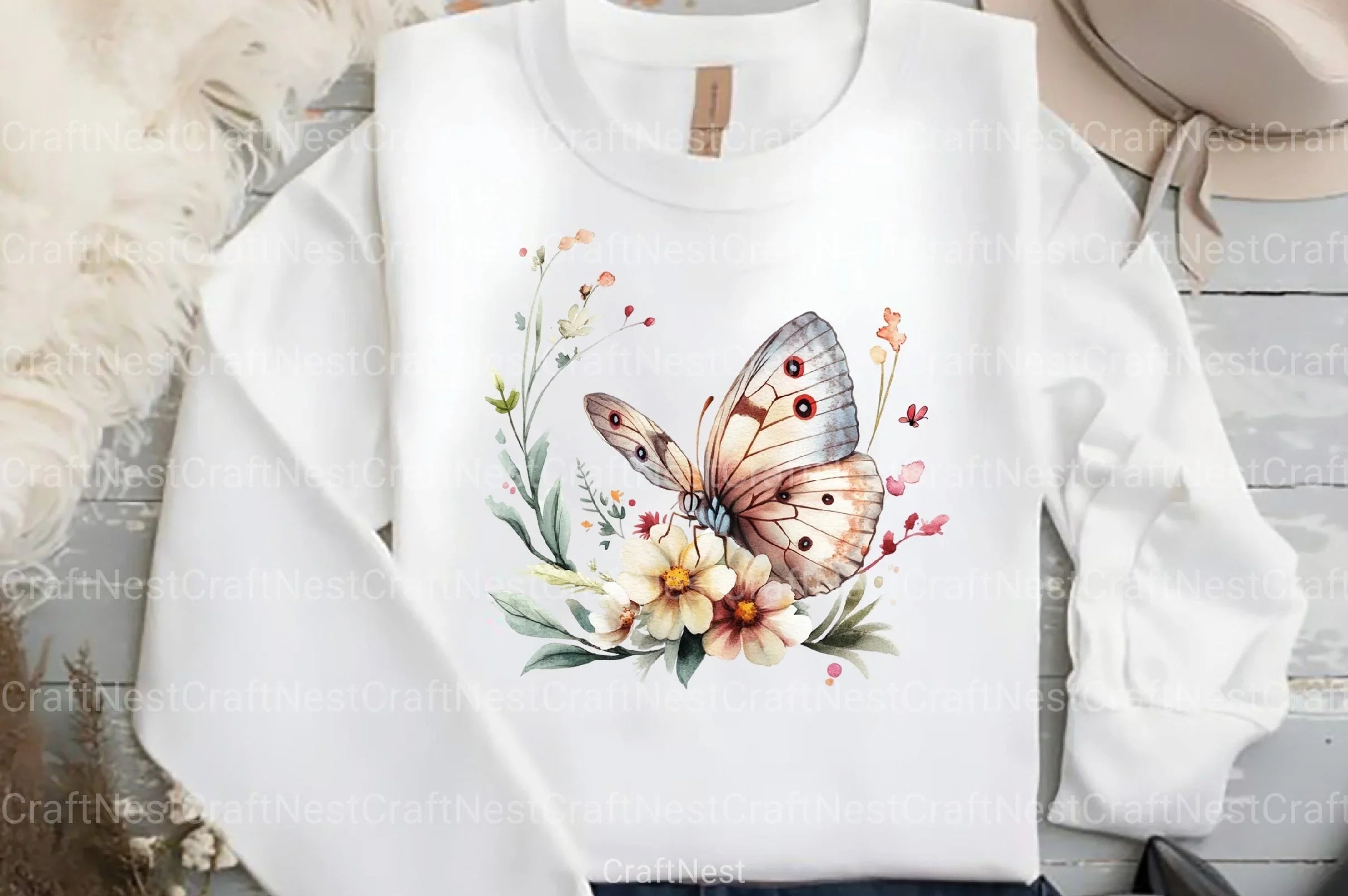 Butterfly Flowers Clipart Bundle 66 - CraftNest - Digital Crafting and Art