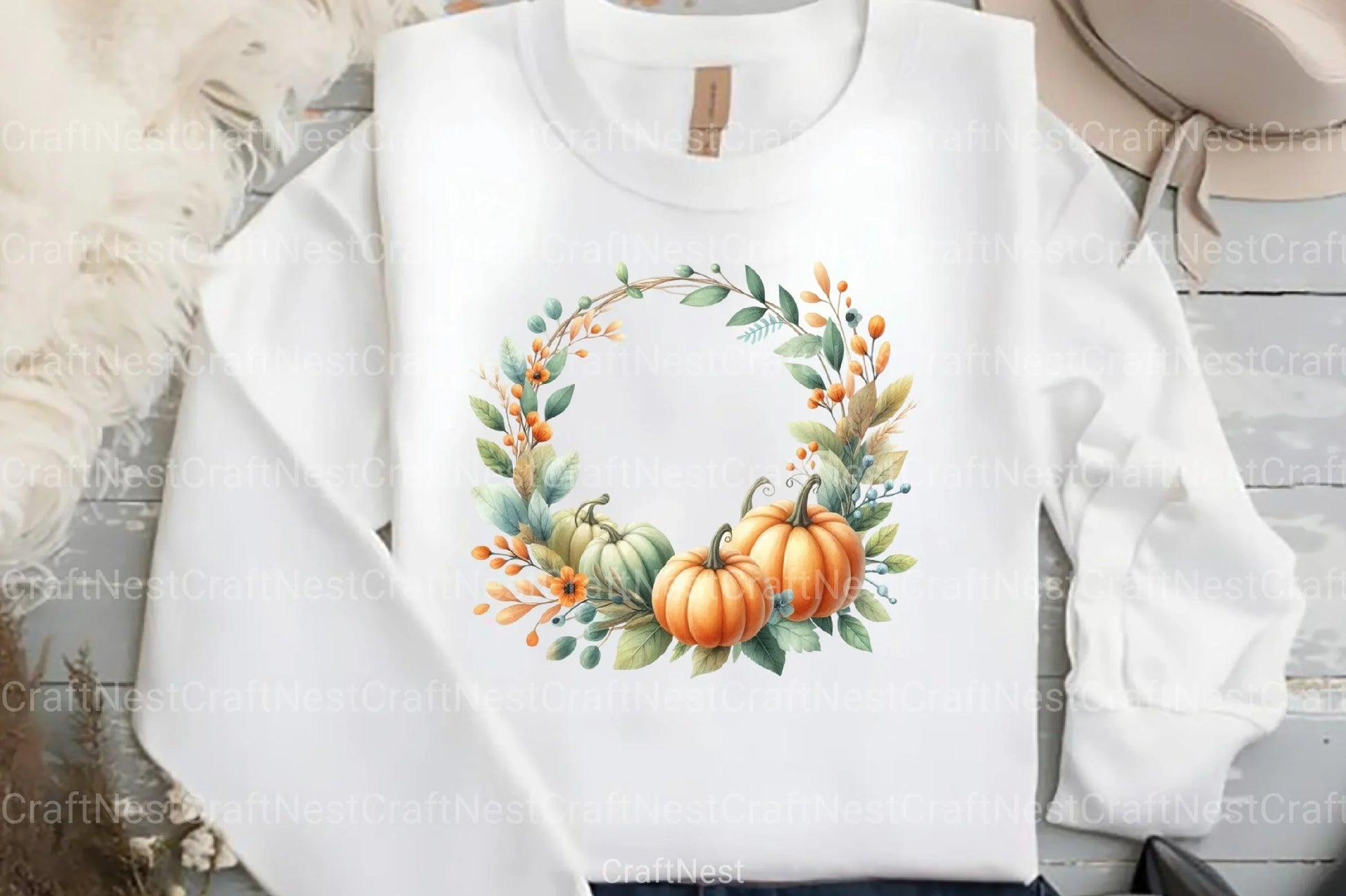 Pumpkin Wreath Clipart Bundle - CraftNest - Digital Crafting and Art