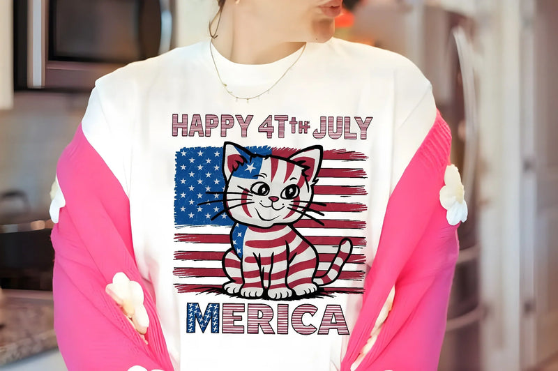 Happy 4th July Cat Clipart Bundle - CraftNest - Digital Crafting and Art