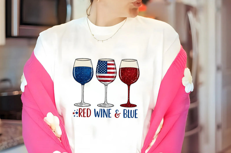 Red Wine & Blue 4th July Clipart Bundle - CraftNest - Digital Crafting and Art