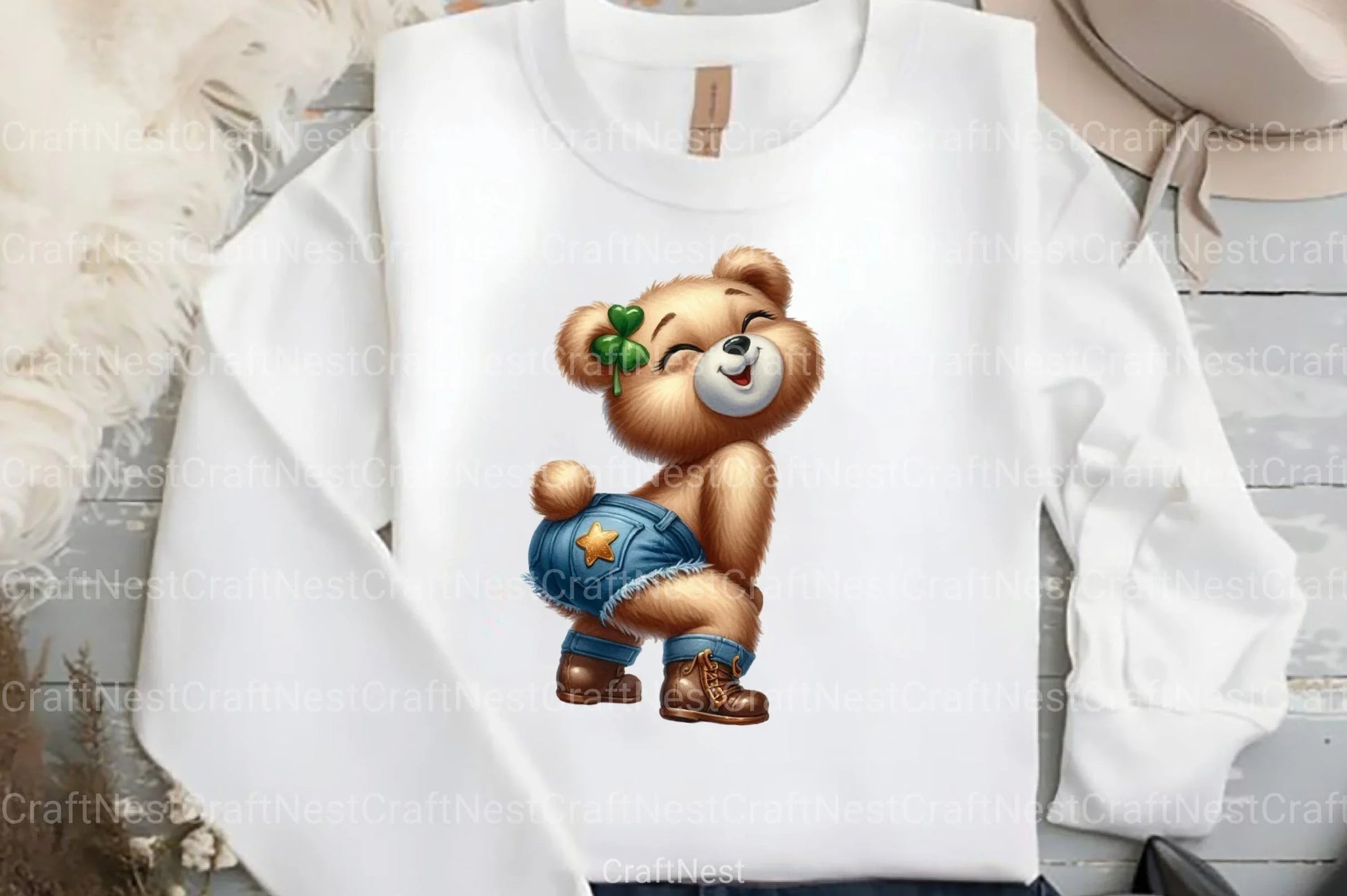 St. Patrick's Day Twerking Teddy Bear Clipart Bundle - CraftNest - Digital Crafting and Art