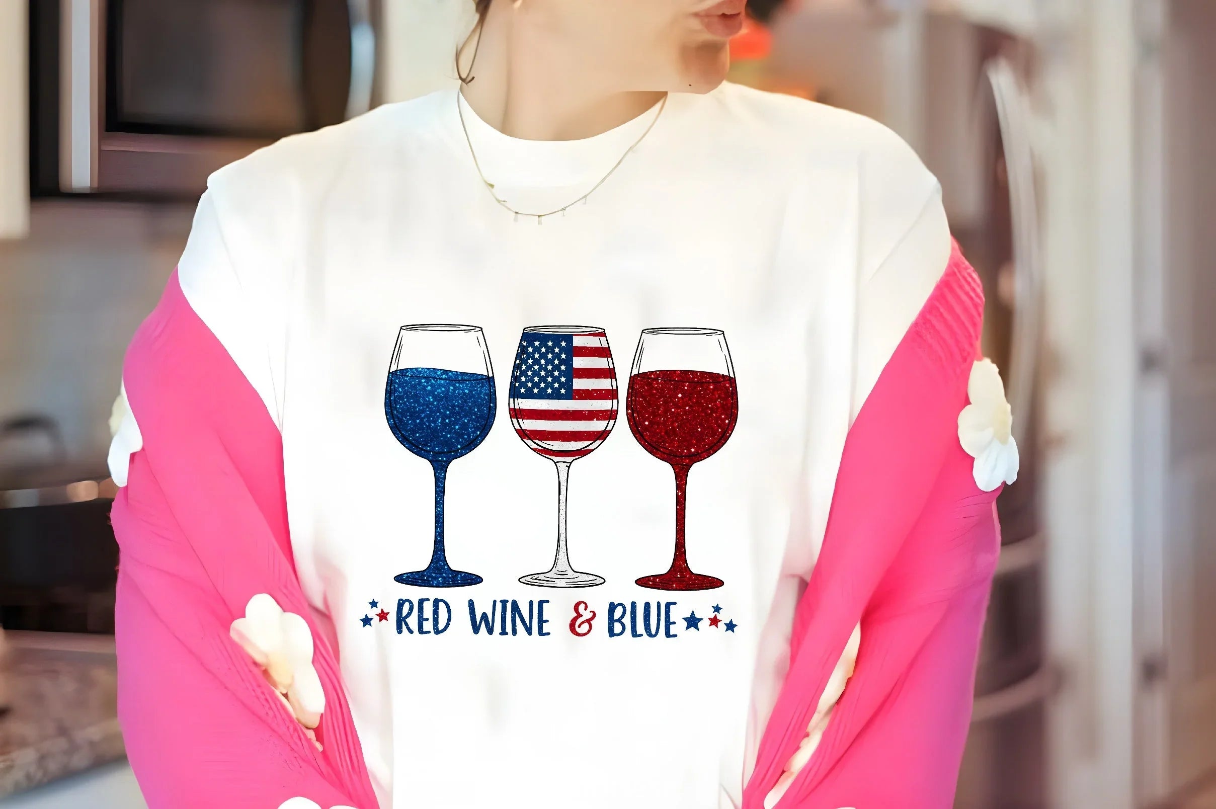 Red Wine & Blue 4th of July Clipart Bundle - CraftNest - Digital Crafting and Art