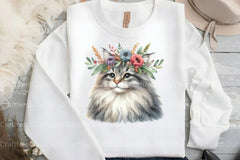 Cat Breeds Flower Crowns Clipart Bundle - CraftNest - Digital Crafting and Art