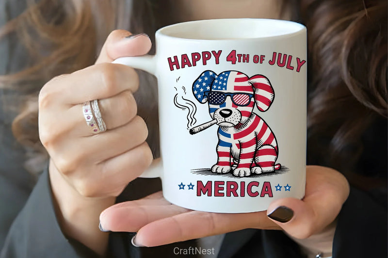 Happy 4th July Puppy Clipart Bundle - CraftNest - Digital Crafting and Art