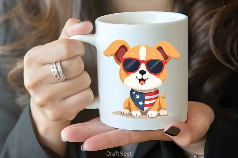 Patriotic Puppy Clipart Bundle - CraftNest - Digital Crafting and Art