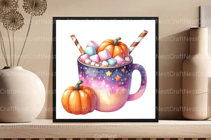 Pumpkin Spice Latte Clipart Bundle 4 - CraftNest - Digital Crafting and Art