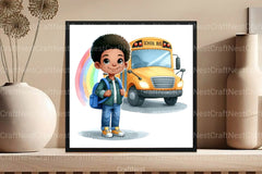 Black Kids Back to School Clipart Bundle 9 - CraftNest - Digital Crafting and Art