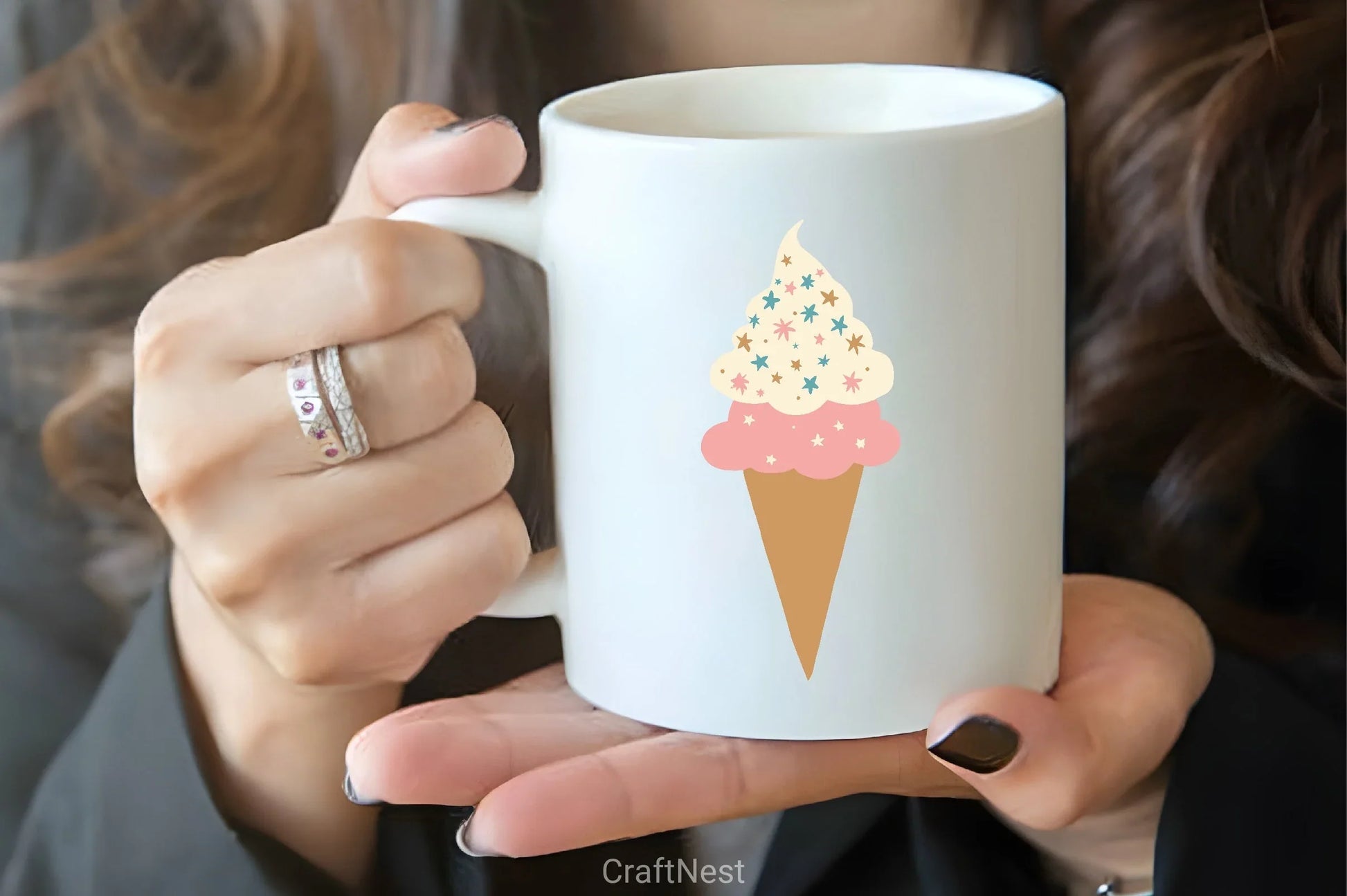 Two Scoops Ice Cream Cone Clipart Bundle - CraftNest - Digital Crafting and Art