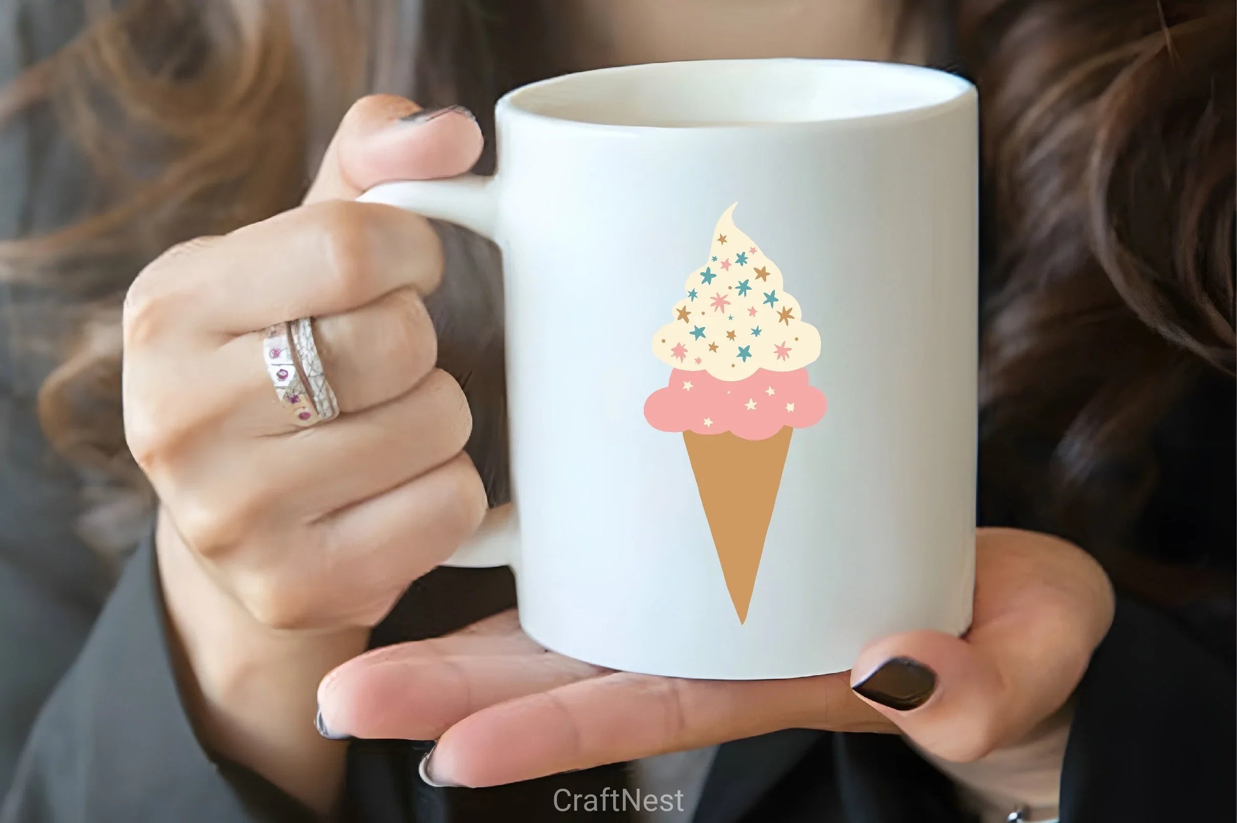 Two Scoops Ice Cream Cone Clipart Bundle - CraftNest - Digital Crafting and Art